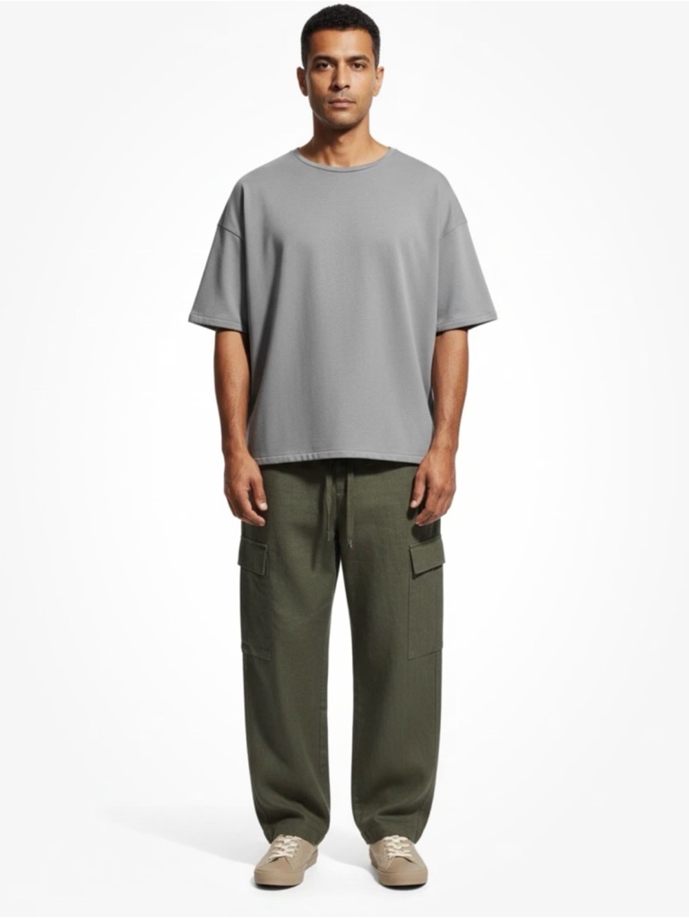 Yeezy Gap Engineered by Balenciaga Gray Oversized Tee Large NWT